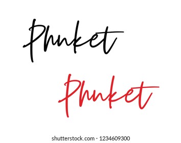 Phuket calligraphy vector quote