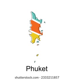 Phuket-Karte. Vektorkarte von thailändischem Design-Vorlage mit Skizze-Stil einzeln auf weißem Hintergrund