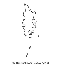 Phuket Provinzkarte, Verwaltungsbezirk von Thailand. Vektorgrafik.