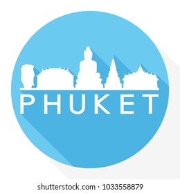 Phuket Tailand Flat Icon Skyline Silhouette Design City Vector Art Logo.