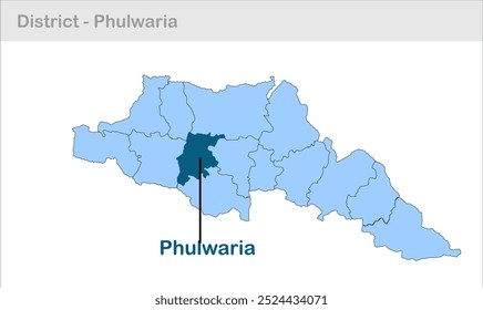 Mapa do sub-distrito de Phulwaria, Distrito de Gopalganj, Estado de Bihar, República da Índia, Governo de Bihar, Território indiano, Índia Oriental, política, aldeia, turismo