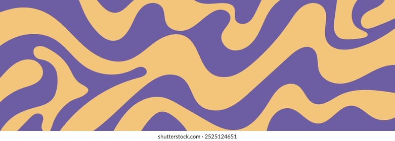 Phychedelic retro waves background. Abstract groovy print. Vector illustration