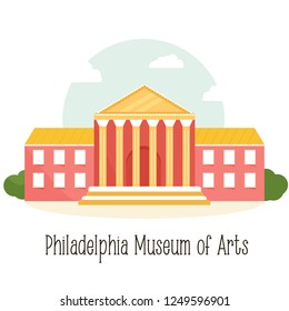 Phyladelphiaa museum of art, landmark on white background