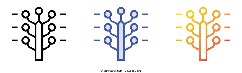 phylogenetic icon. Linear, Blue Fill and Gradient Style Design Isolated On White Background