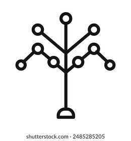 Phylogenetic tree icon Black line art vector