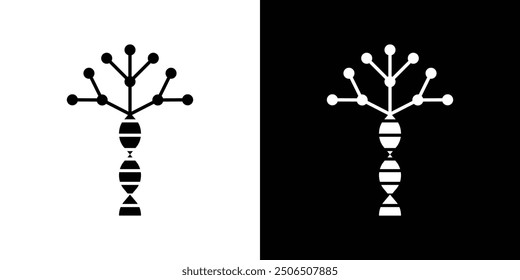 Phylogenetic tree icon Thin line illustration set