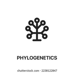phylogenetic tree icon vector. Linear style sign for mobile concept and web design. phylogenetic tree symbol illustration. Pixel vector graphics - Vector.
