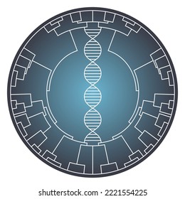 Diseño gráfico vectorial de la ciencia de árboles filogenéticos