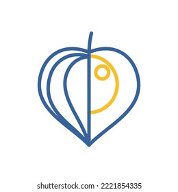 Physalis berries isolated design vector icon. Graph symbol for food and drinks web site, apps design, mobile apps and print media, logo, UI
