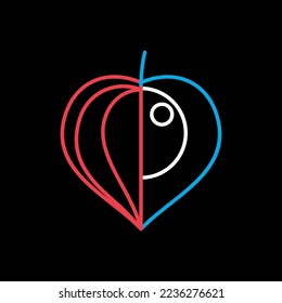 Physalis berries isolated design vector on black background icon. Graph symbol for food and drinks web site, apps design, mobile apps and print media, logo, UI