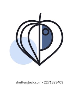 Physalis berries isolated design vector icon. Graph symbol for food and drinks web site, apps design, mobile apps and print media, logo, UI