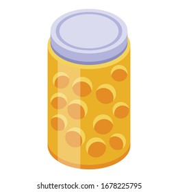 Physalis jam jar icon. Isometric of physalis jam jar vector icon for web design isolated on white background