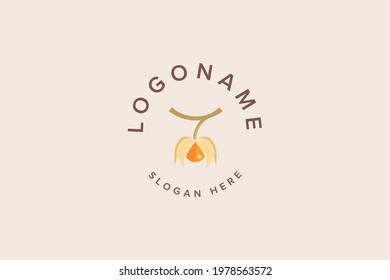 Physalis logo icon vector illustration. Organic vegetable. Eco food. Farm market product. Isolated. Can be used for shop, menu, card, poster, label