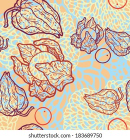 physalis seamless vector pattern. 