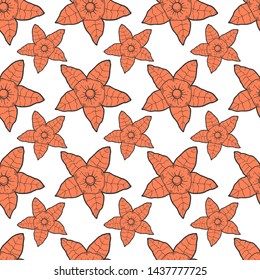 Physalis. Vector concept in doodle and sketch style. Hand drawn illustration for printing on T-shirts, postcards. Seamless pattern for textile, paper wrap. Texture background.