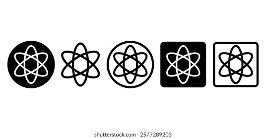 physic atom icon symbol sign vector design simple flat modern style illustration sets isolated