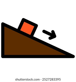physic icon with flat outline style