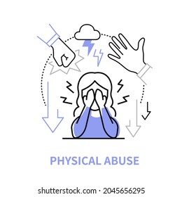 Physical Abuse - Modern Line Design Style Single Isolated Icon