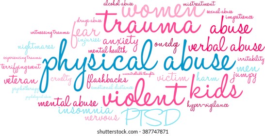 Physical Abuse Word Cloud On White Stock Vector (Royalty Free ...