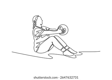 Physical activity concept. Single line draw design. Vector graphic illustration