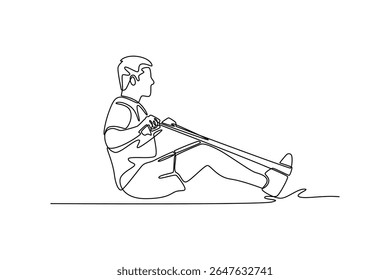 Physical activity concept. Single line draw design. Vector graphic illustration