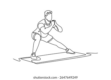 Physical activity concept. Single line draw design. Vector graphic illustration
