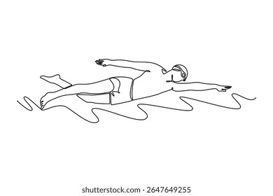 Concepto de actividad física. Diseño de dibujo de línea única. Ilustración gráfica de Vector