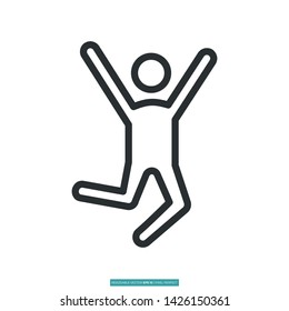 Physical Activity Icon Vector Illustration Logo Template