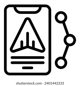 Vector de contorno de icono de grabador de actividad física. Aplicación de seguimiento de pasos de página. aplicación de grabación inteligente