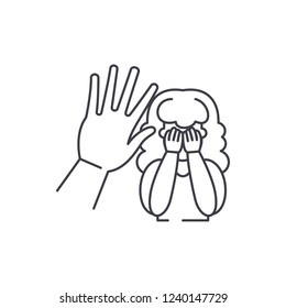 Physical aggression line icon concept. Physical aggression vector linear illustration, symbol, sign