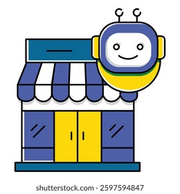 Physical and Ai Online Storefront Vector Symbol Icon Design