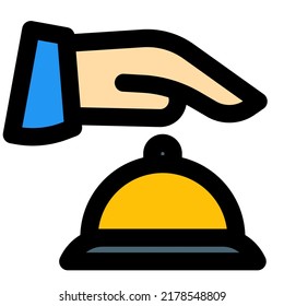 Physical bell and a reception office to call for the services