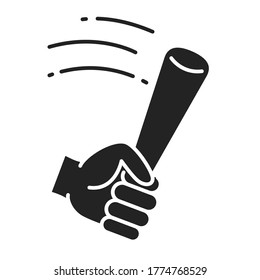 Physical bullying black glyph icon. Harassment, beat and violence. Isolated vector element. Outline pictogram for web page, mobile app.