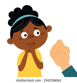 Physical Bullying Concept. Vector Illustration About Child Abuse, Harassment Fat And Body Shaming, Racism At School.