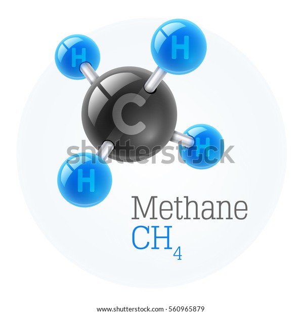 Physical chemical molecule model gas methane.\
Assembly carbon hydrogen. Combustible gaseous fuel for obtaining\
energy. Science vector illustration. Isolated white background.\
Chemistry conceptual\
icon