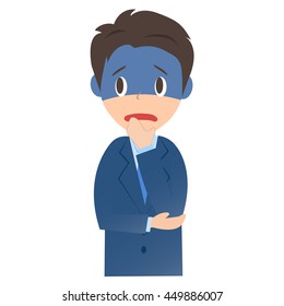 Physical condition of bad businessman, male company employee of illustration material