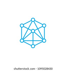 Physical design linear icon concept. Physical design line vector sign, symbol, illustration.