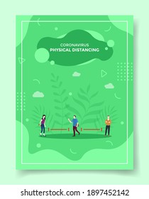 physikalisches Distanzkonzept für Banner-Vorlagen, Flyer, Bücher-Cover, Magazin