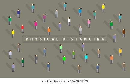 physical distancing crowd of people to avoid contact virus spread corona virus - covid-19 