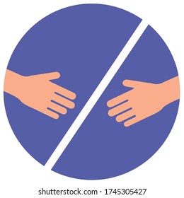 Physical distancing hand illustration flat style icon