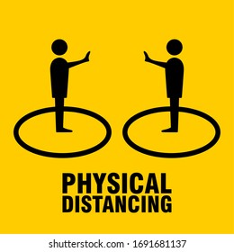 Physical Distancing Icon. Vector Image.