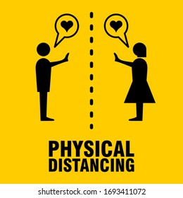Physical Distancing Icon. Vector Image.