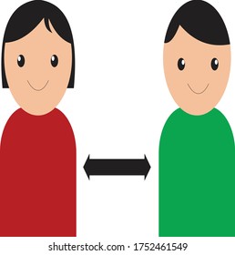Physical Distancing Illustration and Instruction For Social Life
