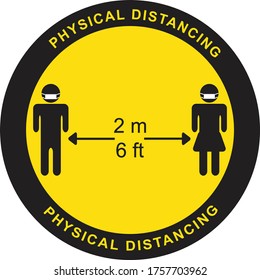 Physical distancing. Keep the 2 meter or 6 ft distance. Coronovirus epidemic protective. Vector illustration