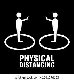 Physikalische Distanzierung hält Ihr Distanzsymbol. Vektorbild.
