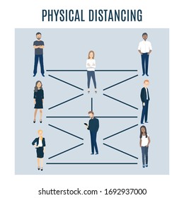 Physical Distancing and Social Distancing of Group of People during Pandemi Coronavirus Covid-19 to prevent infection spreading