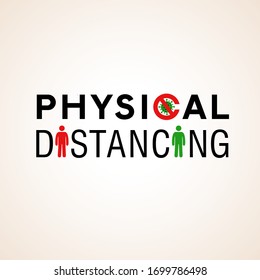 Physical Distancing. Social Distancing. people standing away to prevent COVID-19. coronavirus outbreak, vector 