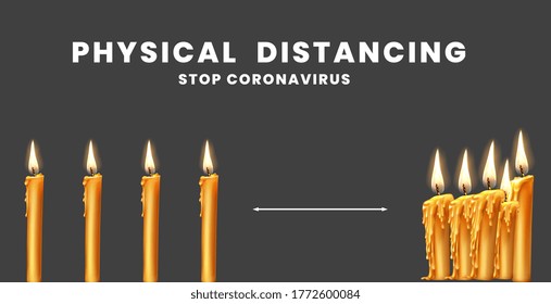 physical distancing, Social distancing, stop covid-19, stop corona virus artwork for presentation, health and life.