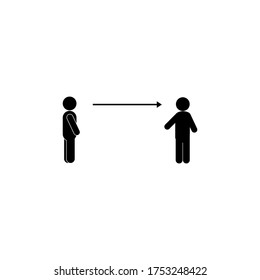 physical distancing vector design isolated white 