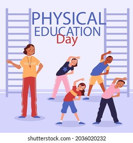 Physical Education Day Illustration Vector Illustration.